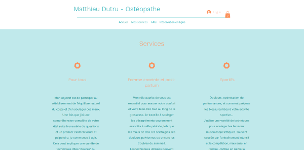 Page des services osteopathe